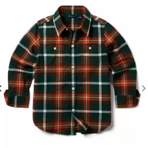 NWT JANIE AND JACK Boys Plaid Flannel Button Down Shirt Brother matching set
